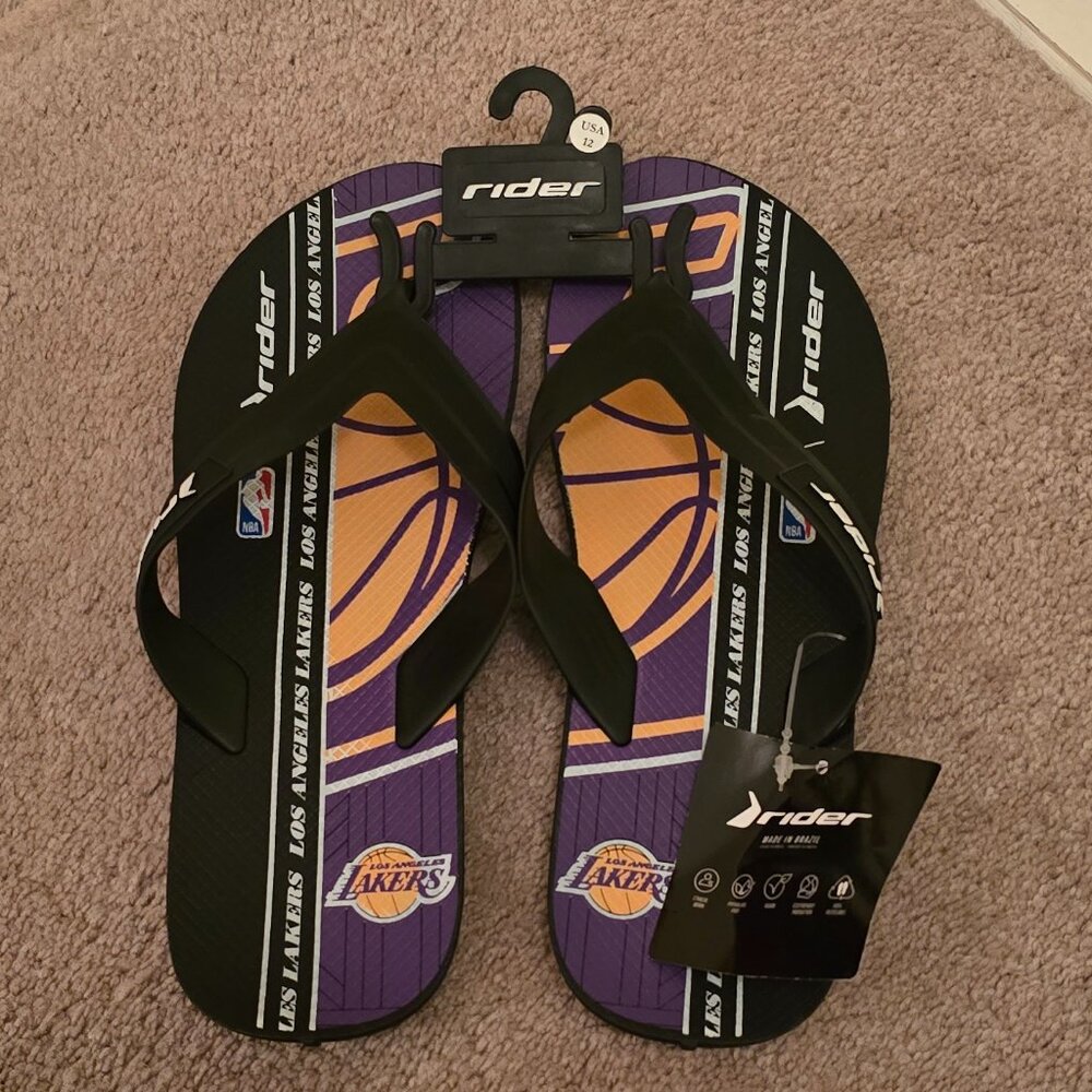 NWT Men's Rider Los Angeles Lakers Sandals Size 12